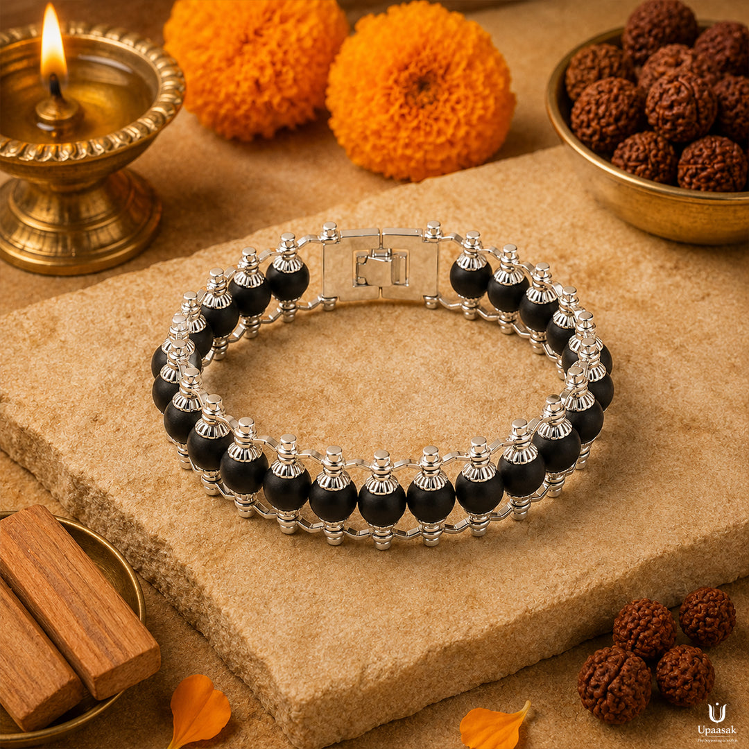 Silver Plated Karungali Bracelet