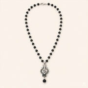 Silver Plated Karungali Mala with Trishul Pendant thumbnail 2