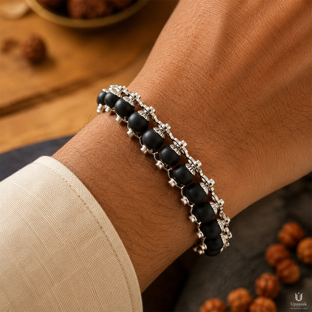 Silver Plated Karungali Bracelet