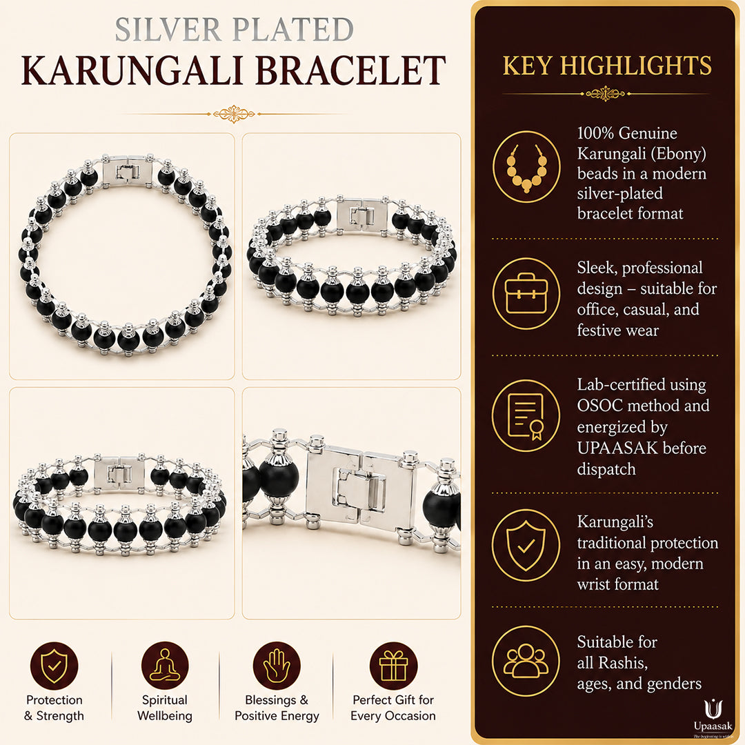 Silver Plated Karungali Bracelet