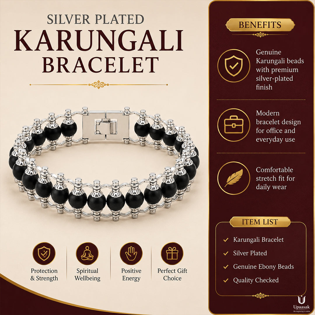Silver Plated Karungali Bracelet