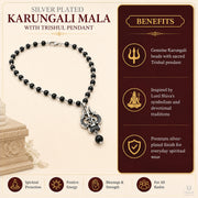 Silver Plated Karungali Mala with Trishul Pendant thumbnail 5