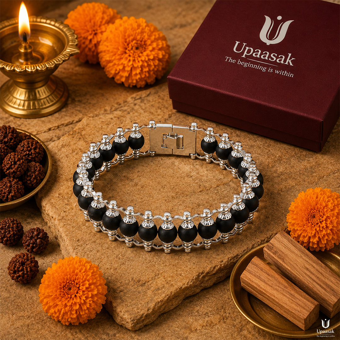 Silver Plated Karungali Bracelet