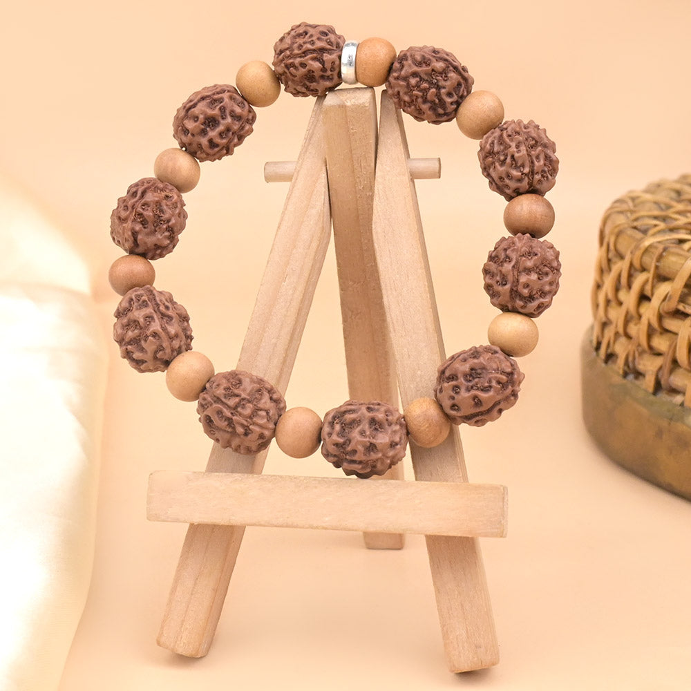 4 Mukhi & Red Sandalwood Bracelet