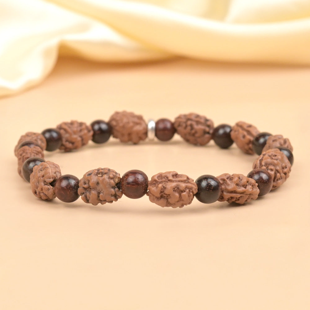 2 Mukhi & Red Sandalwood Bracelet