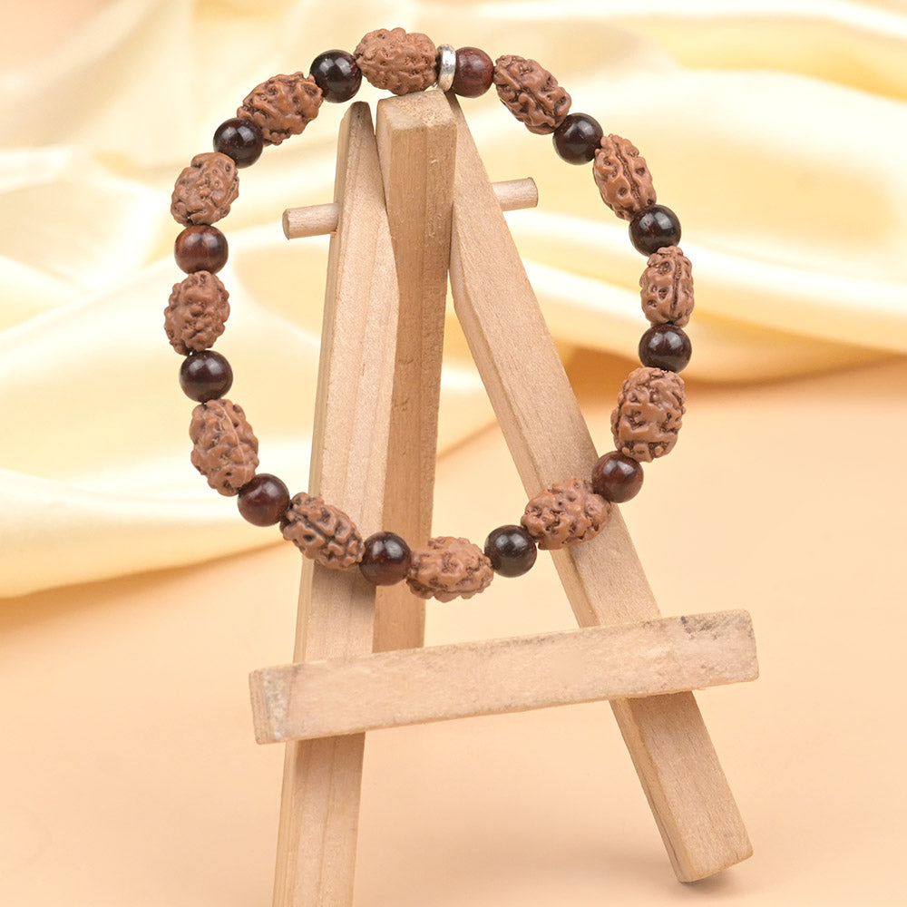 2 Mukhi & Red Sandalwood Bracelet
