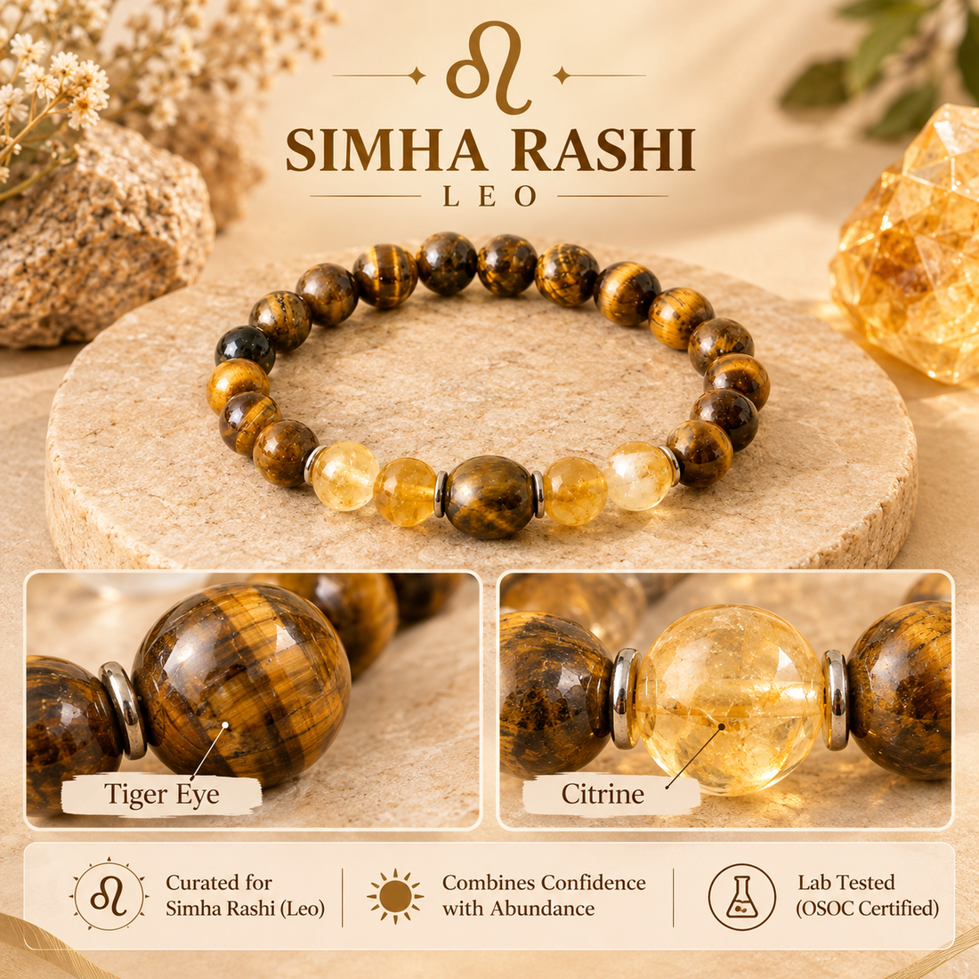 Simha-सिंह Rashi Bracelet (Leo)